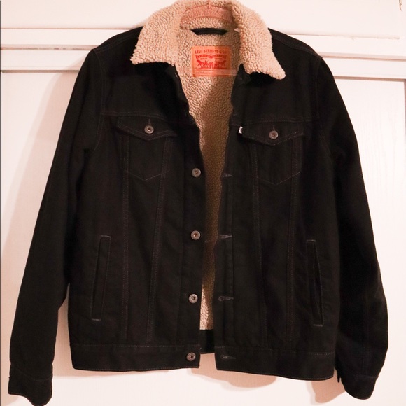 fuzzy denim jacket mens